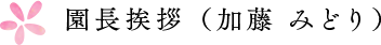 園長挨拶(加藤 みどり)